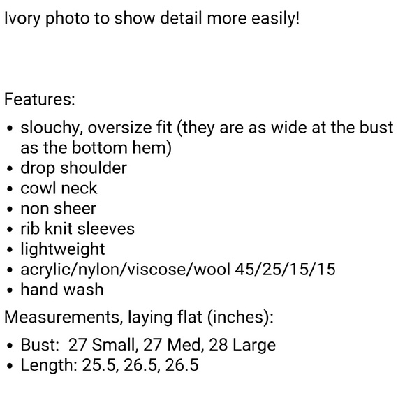 Slouchy fit cowl neck sweater wine dolman sleeves - Picture 4 of 4