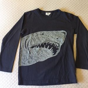 Mini Boden graffic long sleeve shirt with shark