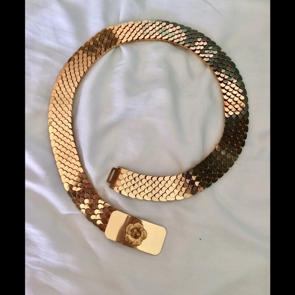 Vintage Gold Elastic Belt from 1960s