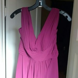 David's Bridal short chiffon tank dress in Sangria