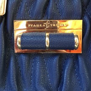 NWOT Ivanka Trump Alexandrite navy leather purse