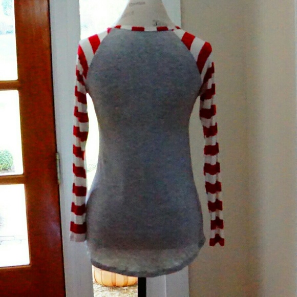 Baby,  it's cold outside striped top snowflake - Picture 3 of 4