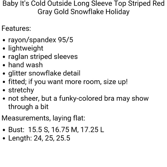 Baby,  it's cold outside striped top snowflake - Picture 4 of 4