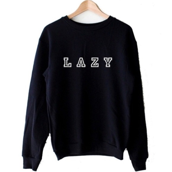 Tops - LAST ONE❗️ Black Comfy "Lazy" Sweatshirt