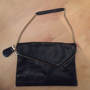 Henri Bendel black crocodile leather purse