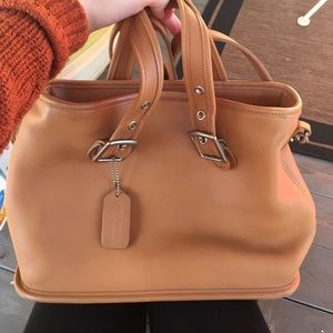 Vintage light brown Coach cross body bag