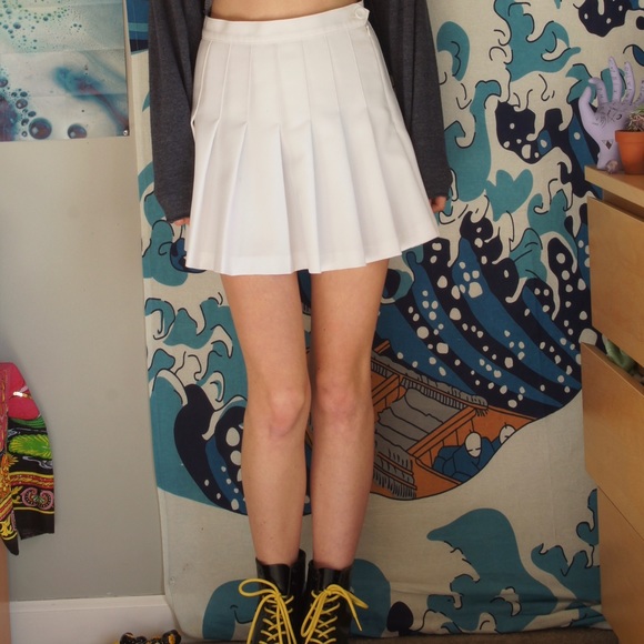 White Pleated AA Skirt