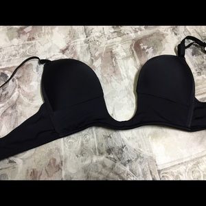 Deep ultra U black padded bra