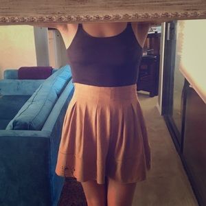 Ya Lol Angels suede-ish tan skirt