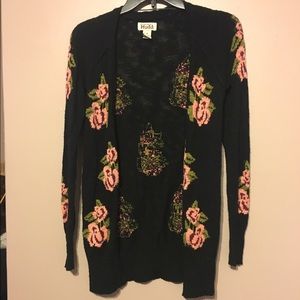 Black floral sweater