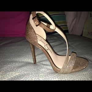 Jessica Simpson gold heels