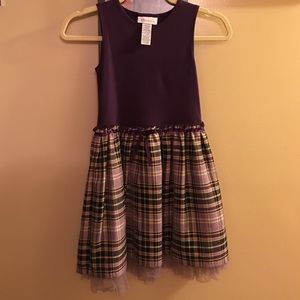 Bonnie Jean purple/plaid dress