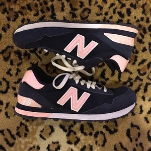 Navy and Pink 515 New Balance Sneakers