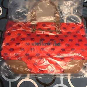 Stella and Dot getaway tote and pouf in elephant