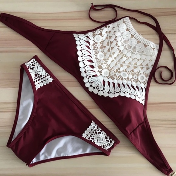 Burgundy bikini set sw276 - Picture 3 of 4