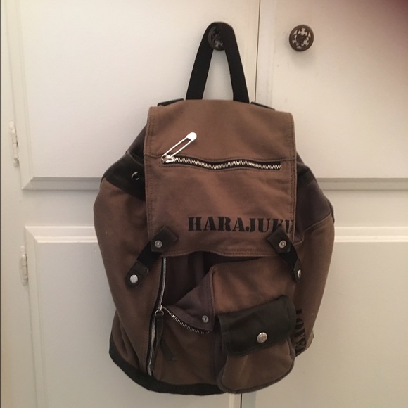 Harajuku Lovers military style backpack.