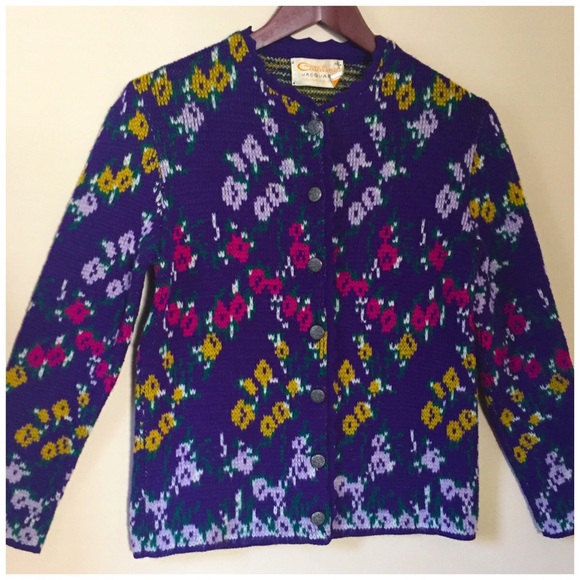 ❌SOLD❌ Vintage Catalina Purple Floral Cardigan - Picture 3 of 4