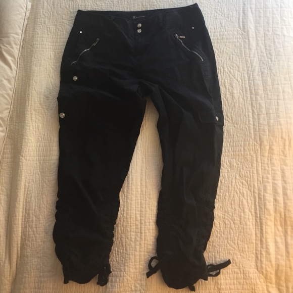 Capri Pants with Diamond Studded Buttons