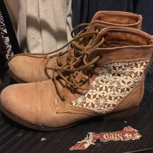 Tan lace boots