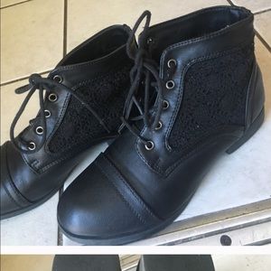 Black lace boots