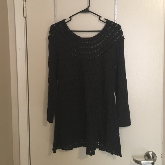 Nine West charcoal grey crocheted sweater top - Picture 1 of 4