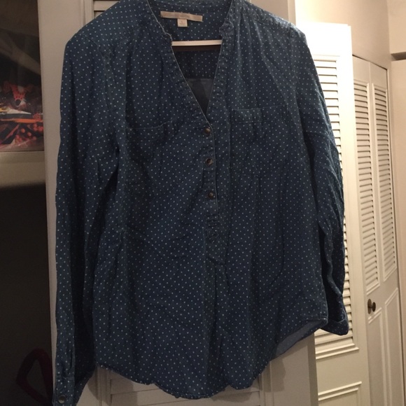 LC by Lauren Conrad Polka Dot Denim top