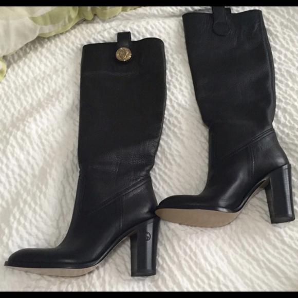 NWOB Auth GUCCI Leather Tall Knee w/ Script Logo - Picture 2 of 3