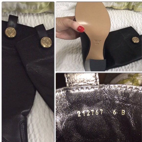 NWOB Auth GUCCI Leather Tall Knee w/ Script Logo - Picture 3 of 3