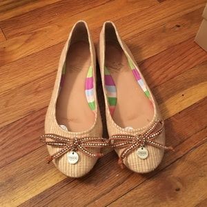 Coach Flats with Bow Front and Tag, size 7.5