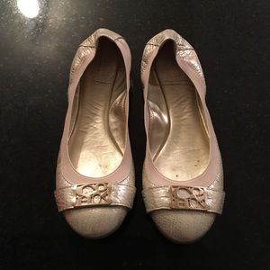 Gold Coach Flats Size 8