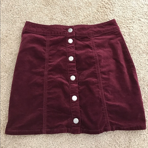 Brandy Melville RARE Maroon Suede Skirt
