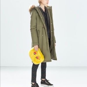 Zara waterproof parka in green