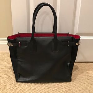 Italian Leather and Suede Satchel Tote