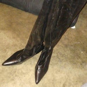 Wide calf thigh high boots
