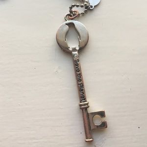 Distressed key necklace