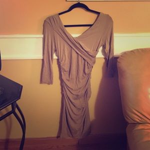 Tan ruched dress