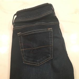 American Eagle dark wash, bootcut, stretch jeans.