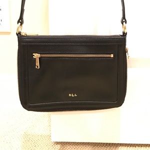 Lauren Ralph Lauren Black Leather Crossbody