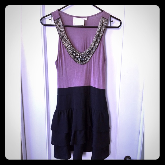 Lush Beaded Collar Cocktail Dress Small