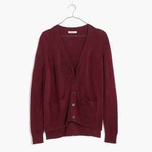 NWT Madewell burgundy cardigan sweater