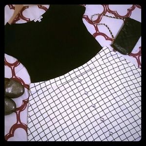 Black and white plaid skirt