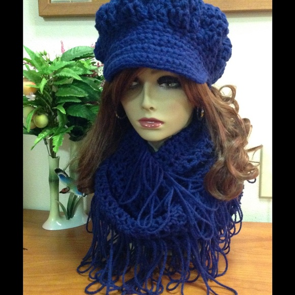 Crochet News Boy Hat & Scarf Set main image 4