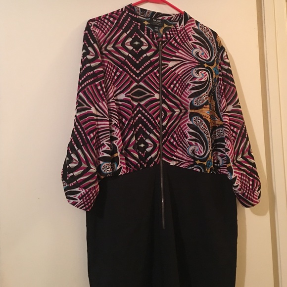 Bodycon dress, see through top, ribbed bottom.