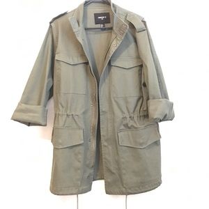 21 Men Short Trench Coat ( Dark Green )