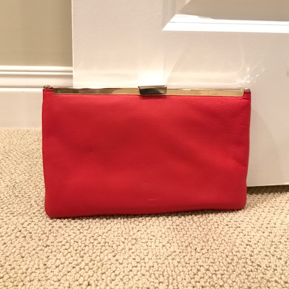 NWT J. Crew Red leather clutch
