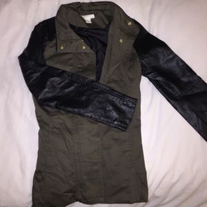 Leather military jacket