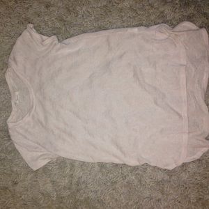 pink short sleeves shirt