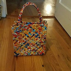 Recycled woven hand bag