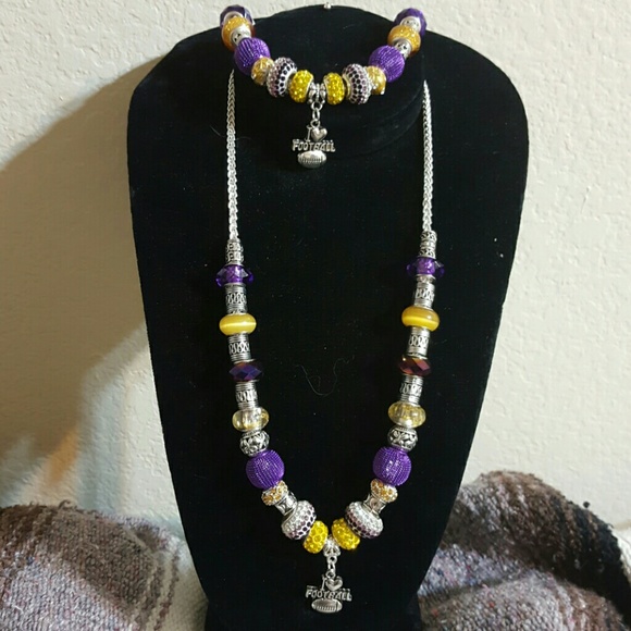 NFL Pandora like necklace and bracelet sets