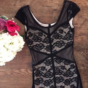 H&M Black and Nude Lace Dress